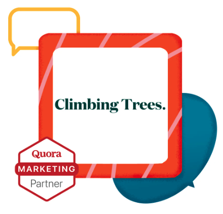 A logo of climbing trees becoming a quora ads partner